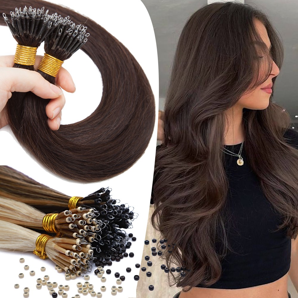 200G Nano Bean Beads Double Drawn Remy Hair Extensions Micro Ombre THICK F