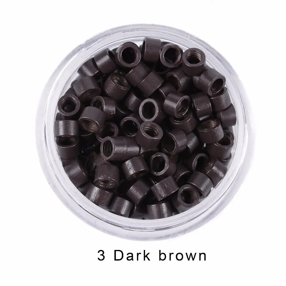 Fusion Screw Threaded Micro Ring Beads 4mm For Stick I-Tip Hair Extensions