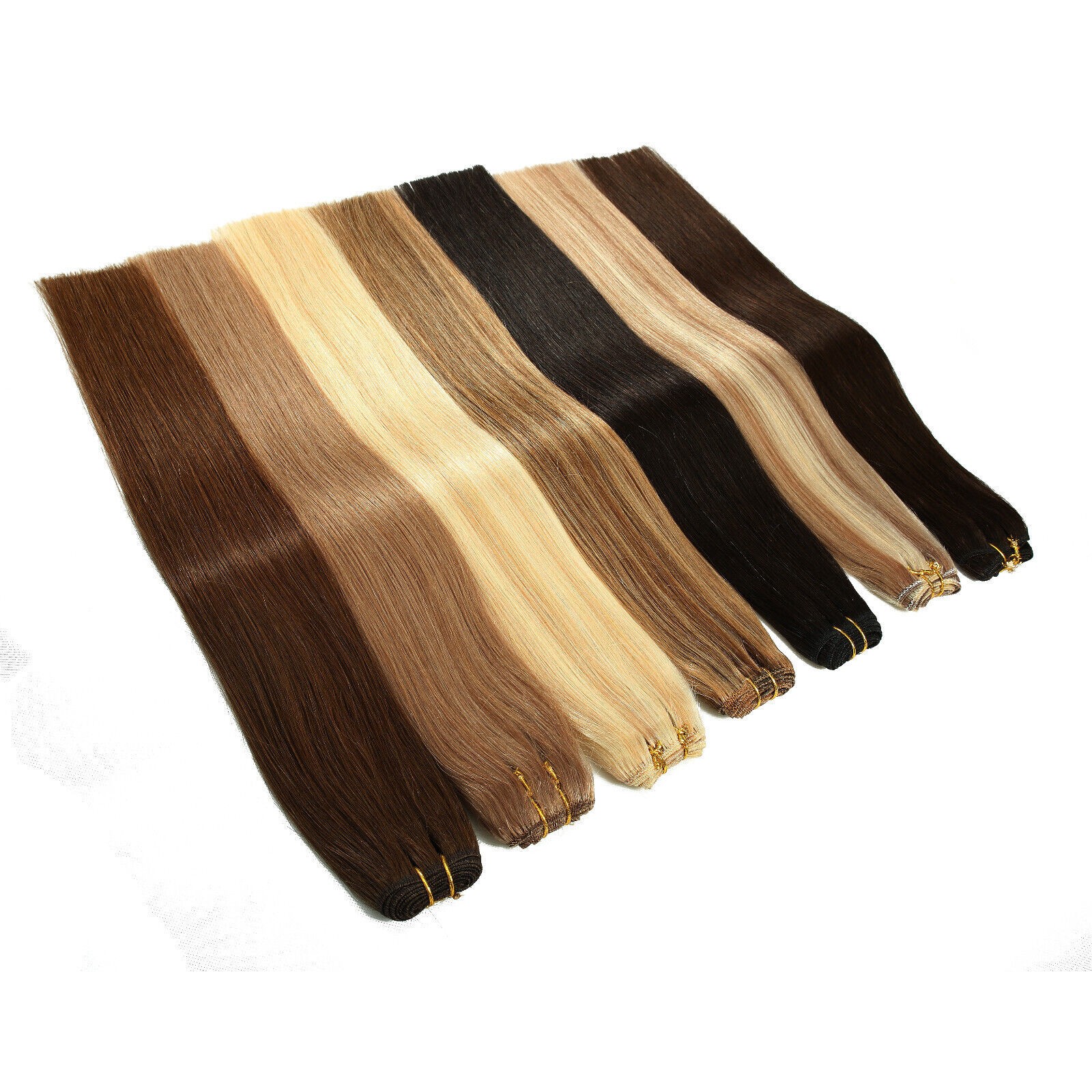 Sew in Weft Human Hair Extensions Premium Russian Remy Hair Weaves Fashion Color
