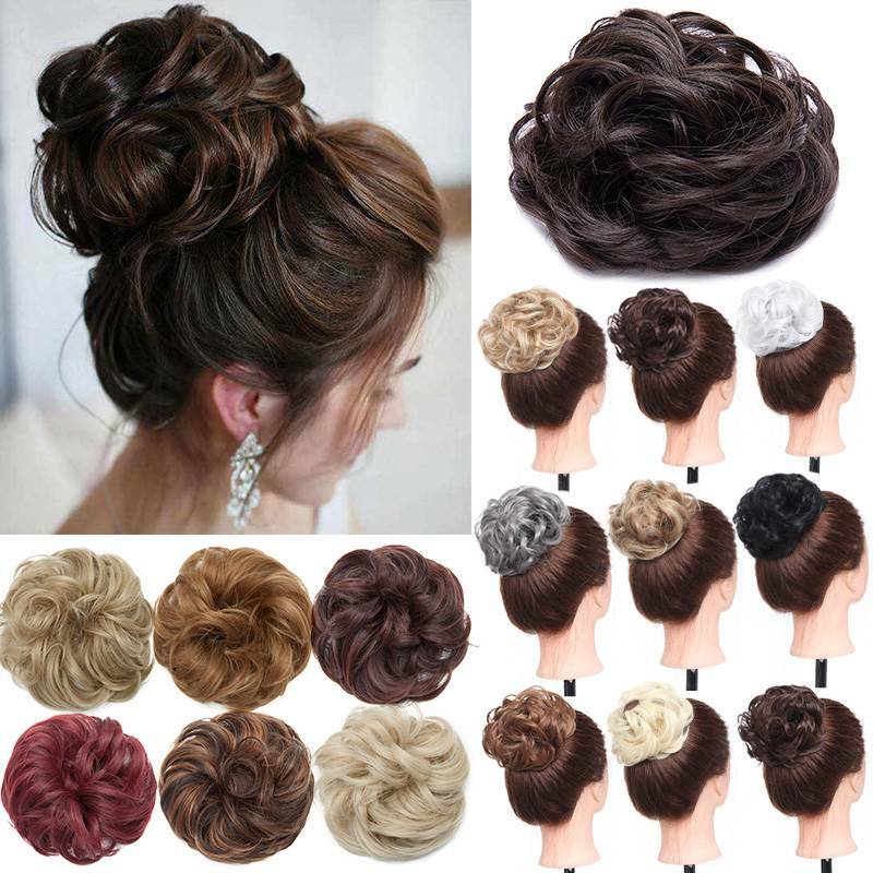 Real Thick Messy Bun Hair Piece Scrunchie 100% Natural Hair Extensions As Human