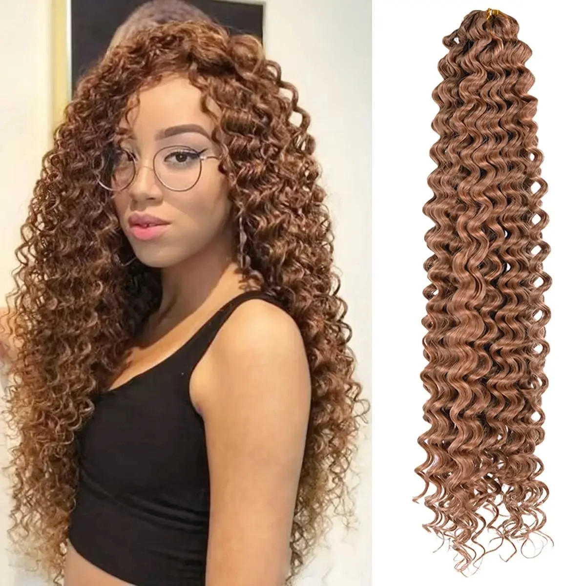 Ocean Wave Crochet Hair 28Inch Ariel Curly Synthetic Loose Deep Wave Braiding