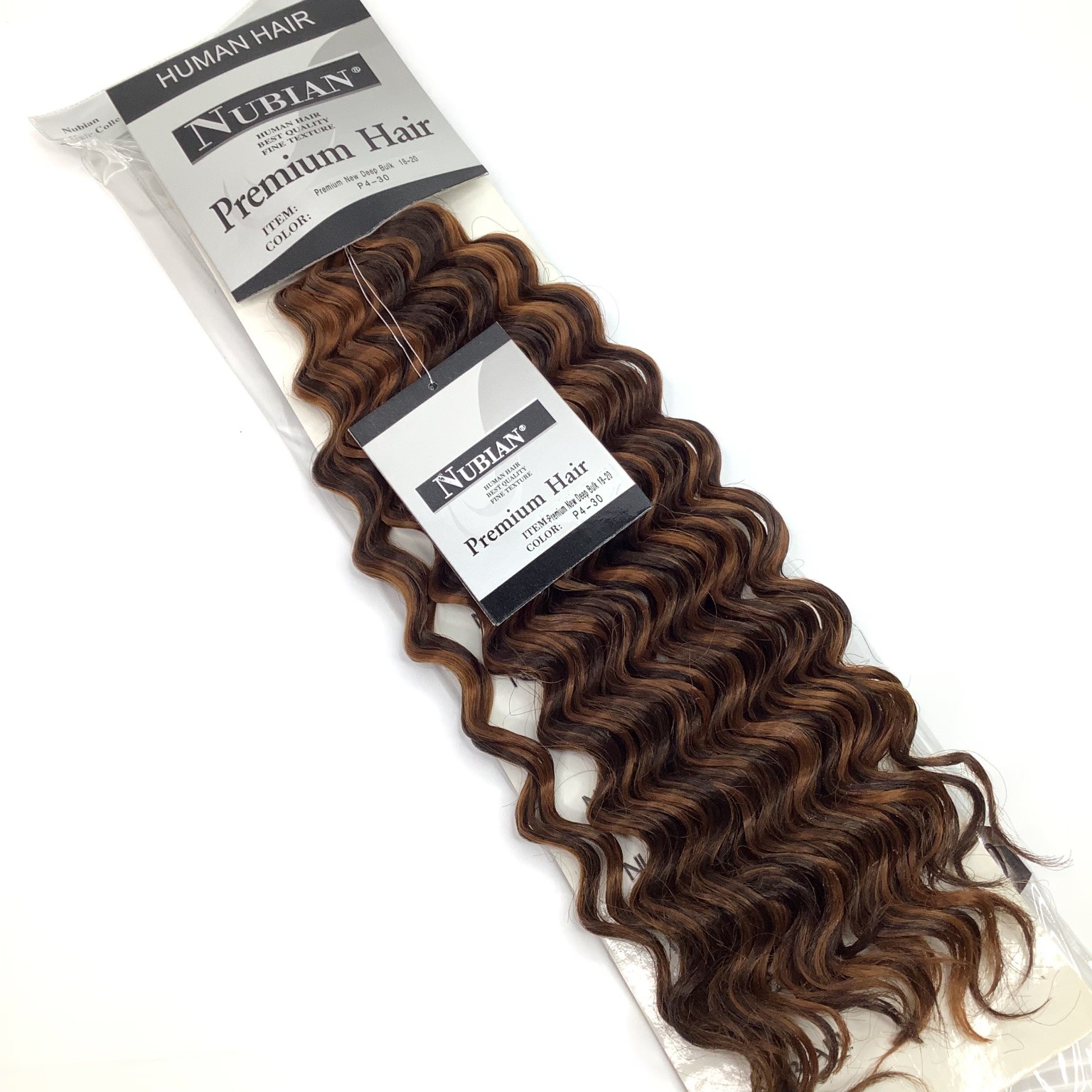 NUBIAN Premium Hair Extensions Human Hair Wavy P4-30 18-20 Deep Bulk