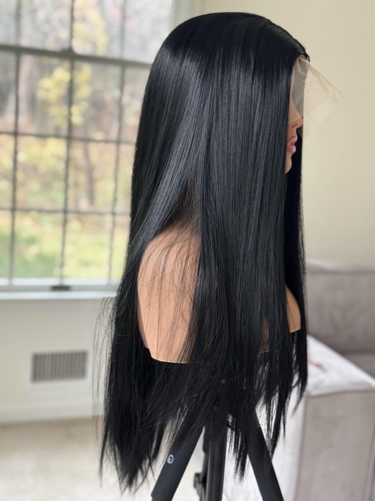 200% Density Straight Lace Front Wig – HD Transparent Lace – Human Hair Look