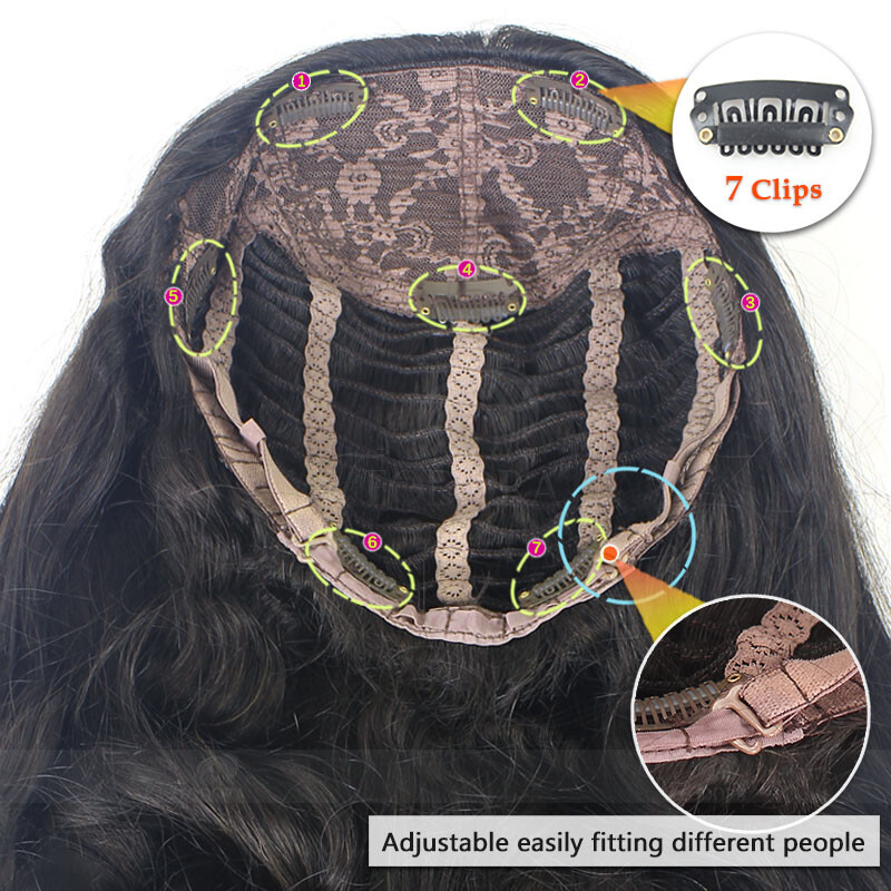 3/4 Half wigs 100% remy human hair half wig body wave hair weft cap