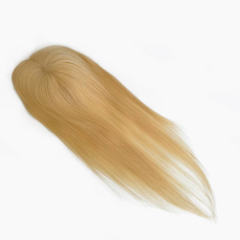 Women’s Clip-on Mono Base Hairpiece Virgin Hair 5” X 3”