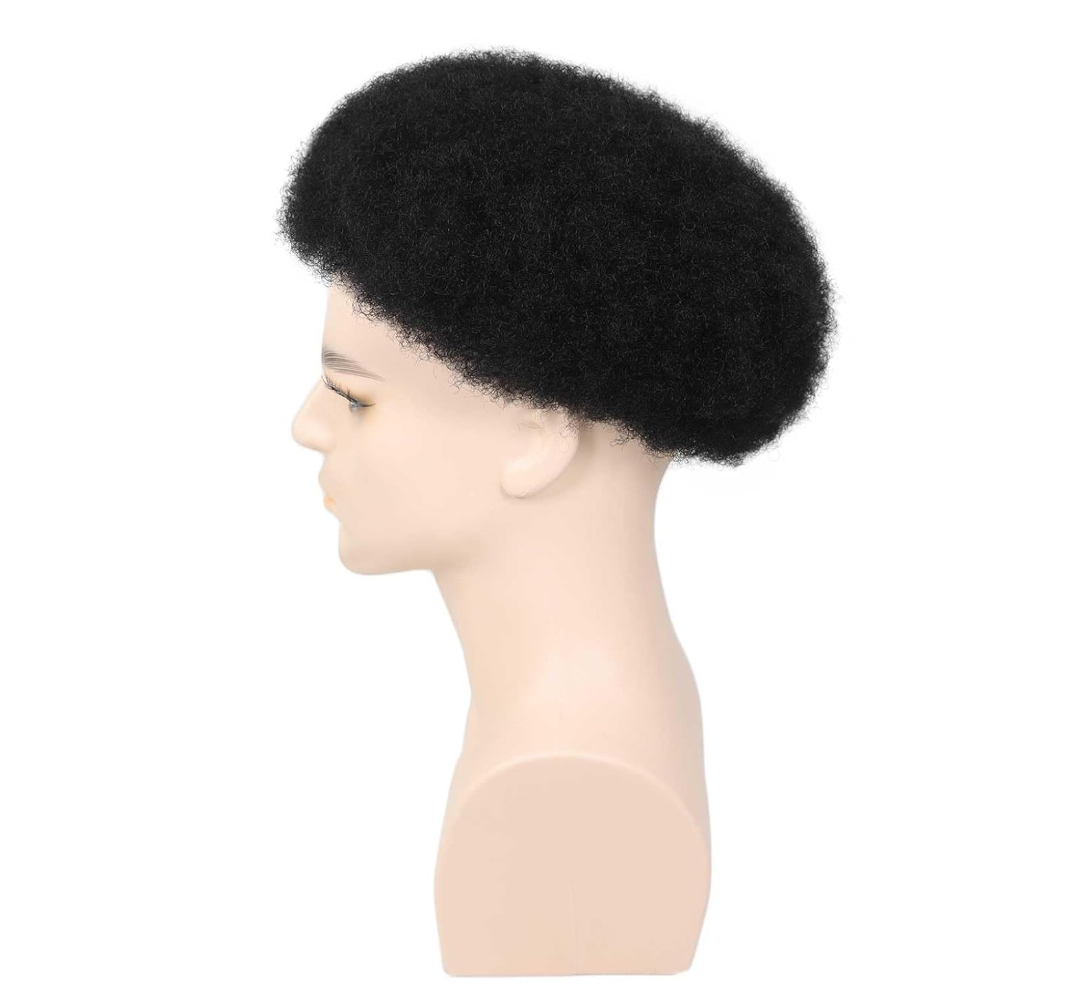 Afro Toupee for Men Thin Skin Human Hair Replacement System Male Toupee – #1