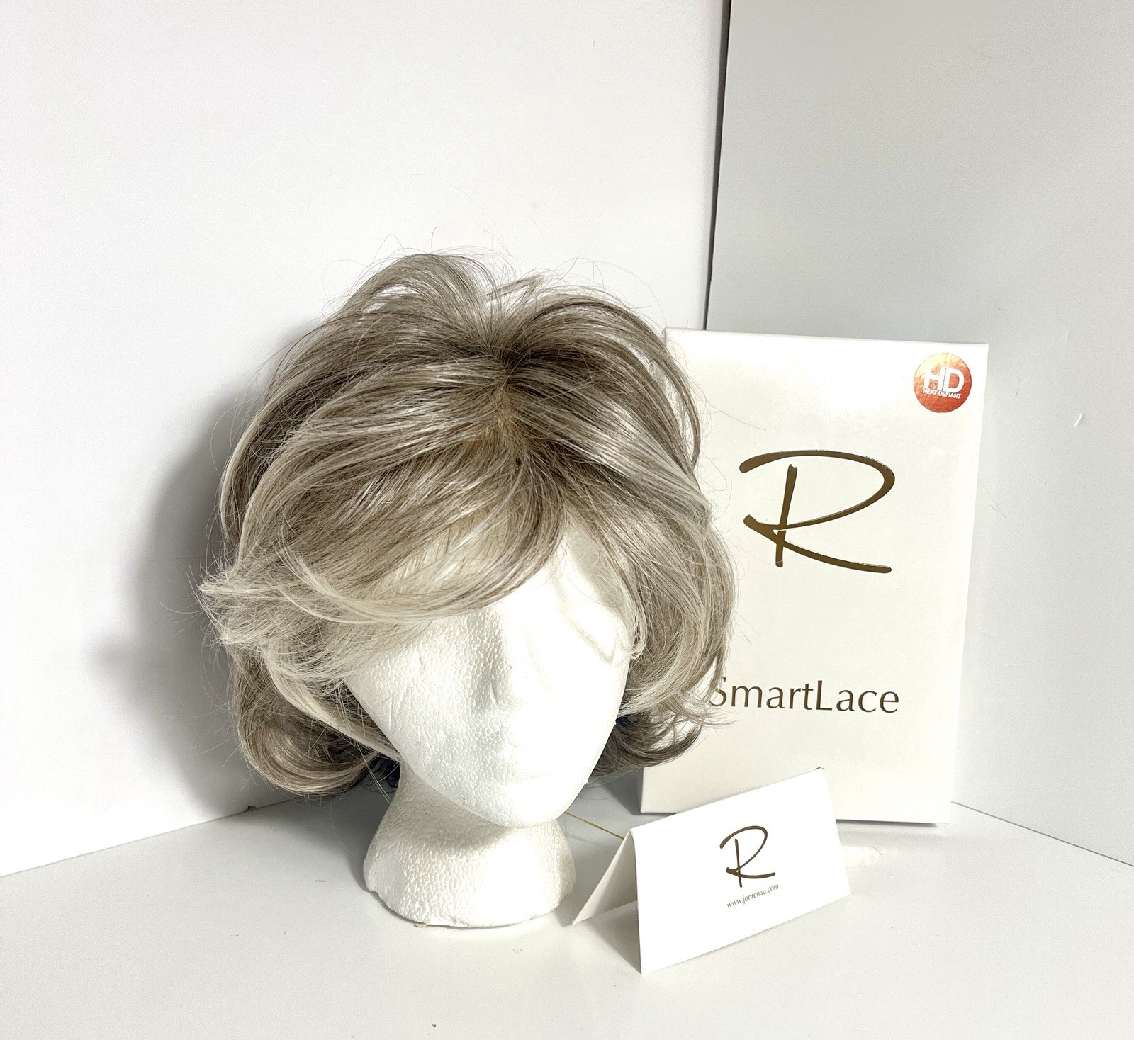 Jon Renau NAOMI Wig SmartLace HD Heat Defiant Shag Grey Blonde Mix 56F51 Box