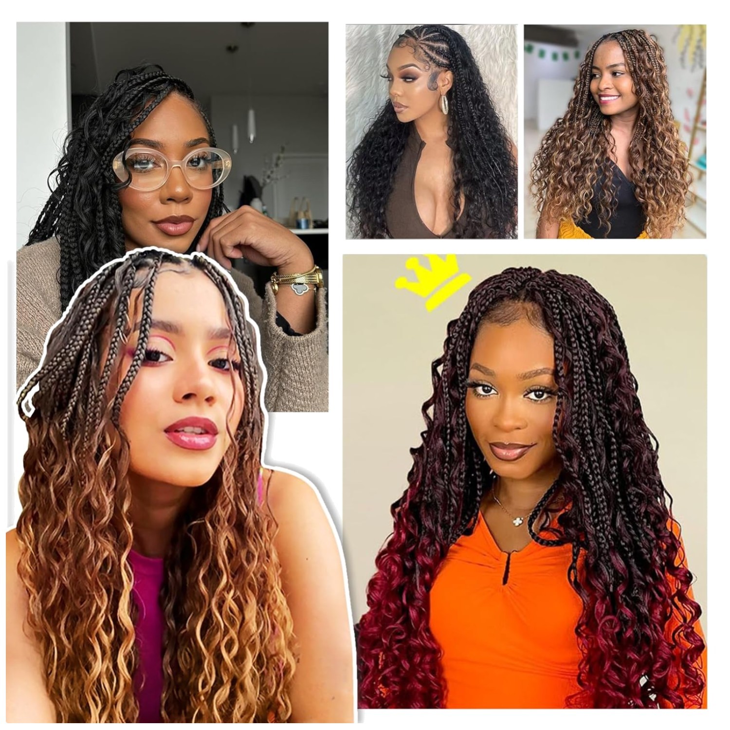 Goddess Box Braids Crochet Hair Set – 14 Inch Curly Ends