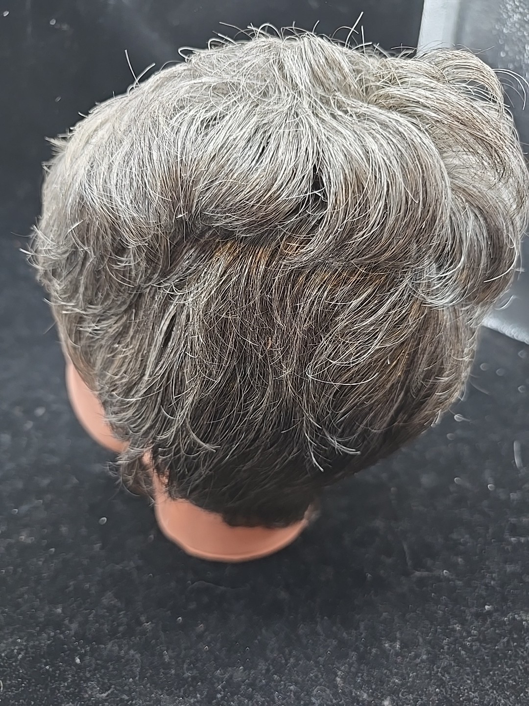 Foxy Silver Wig Short Gray Salt Pepper Shag Pixie Japanese Origin Indonesia