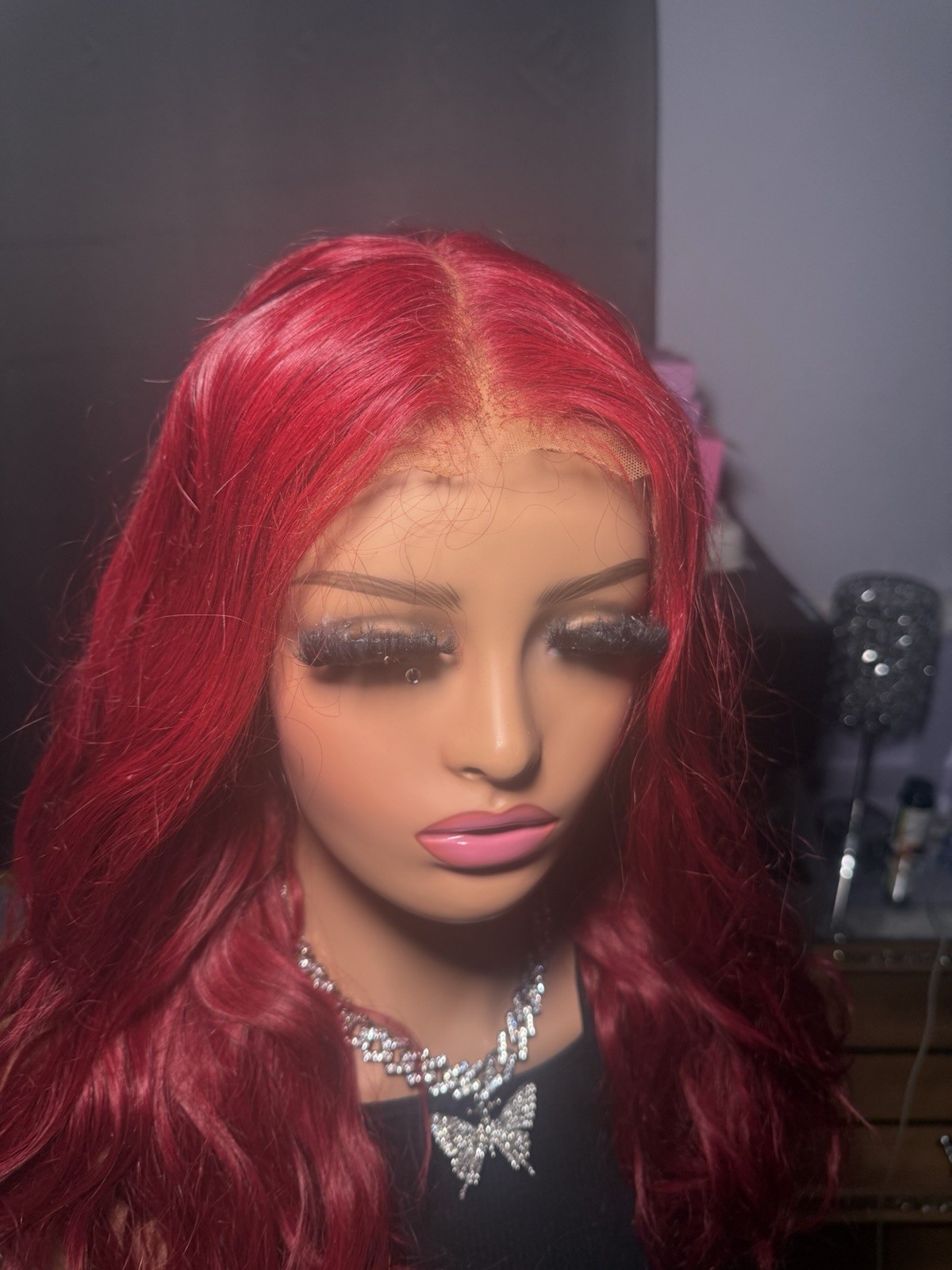 Cherry Burgundy Vivid Red Human Hair Wig