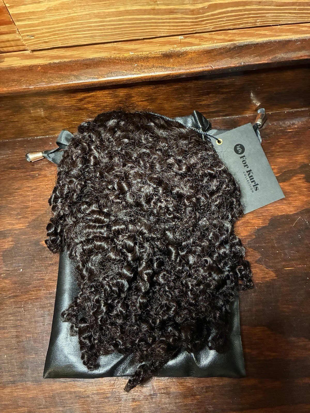 For Kurls HFH 12” Human Hair Afro Kinky Curly Ponytail, Drawstring w/ Clips