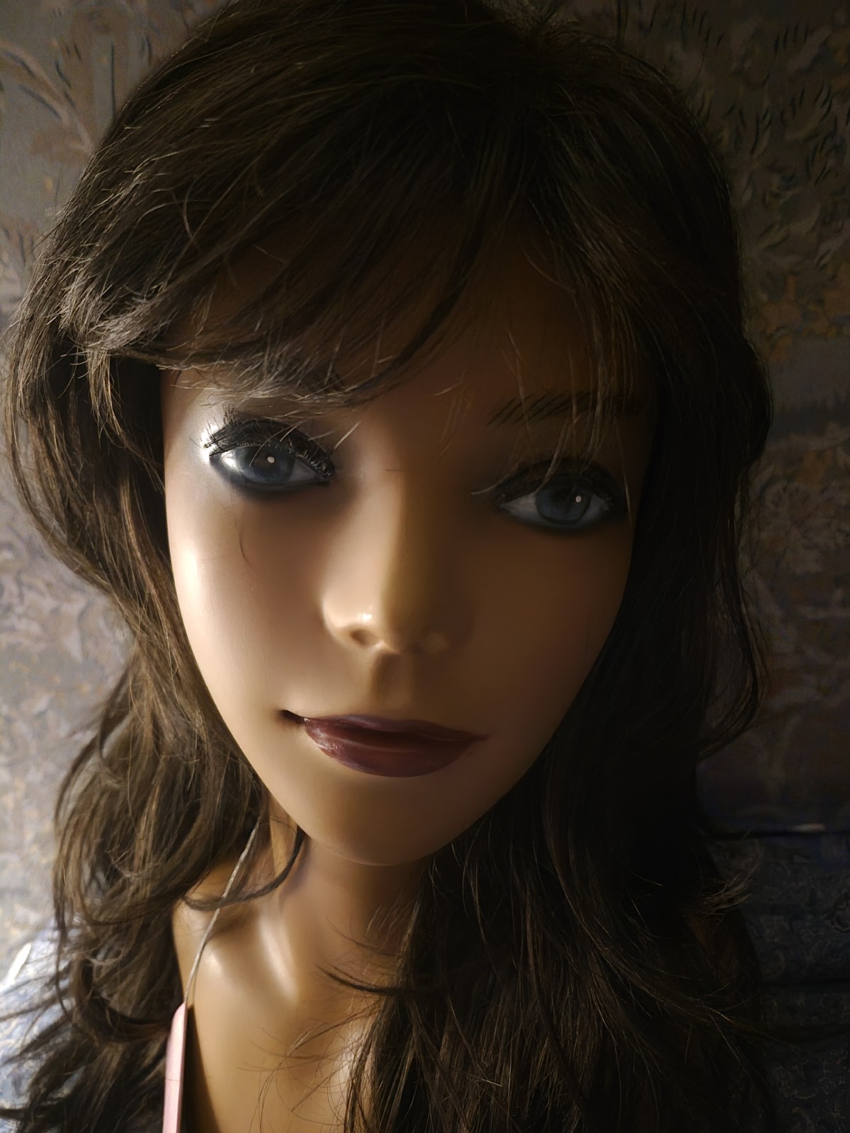 Estetica Designs Peace R4/6 Dark Brown Wavy Synthetic Wig Bangs Pure Stretch Cap