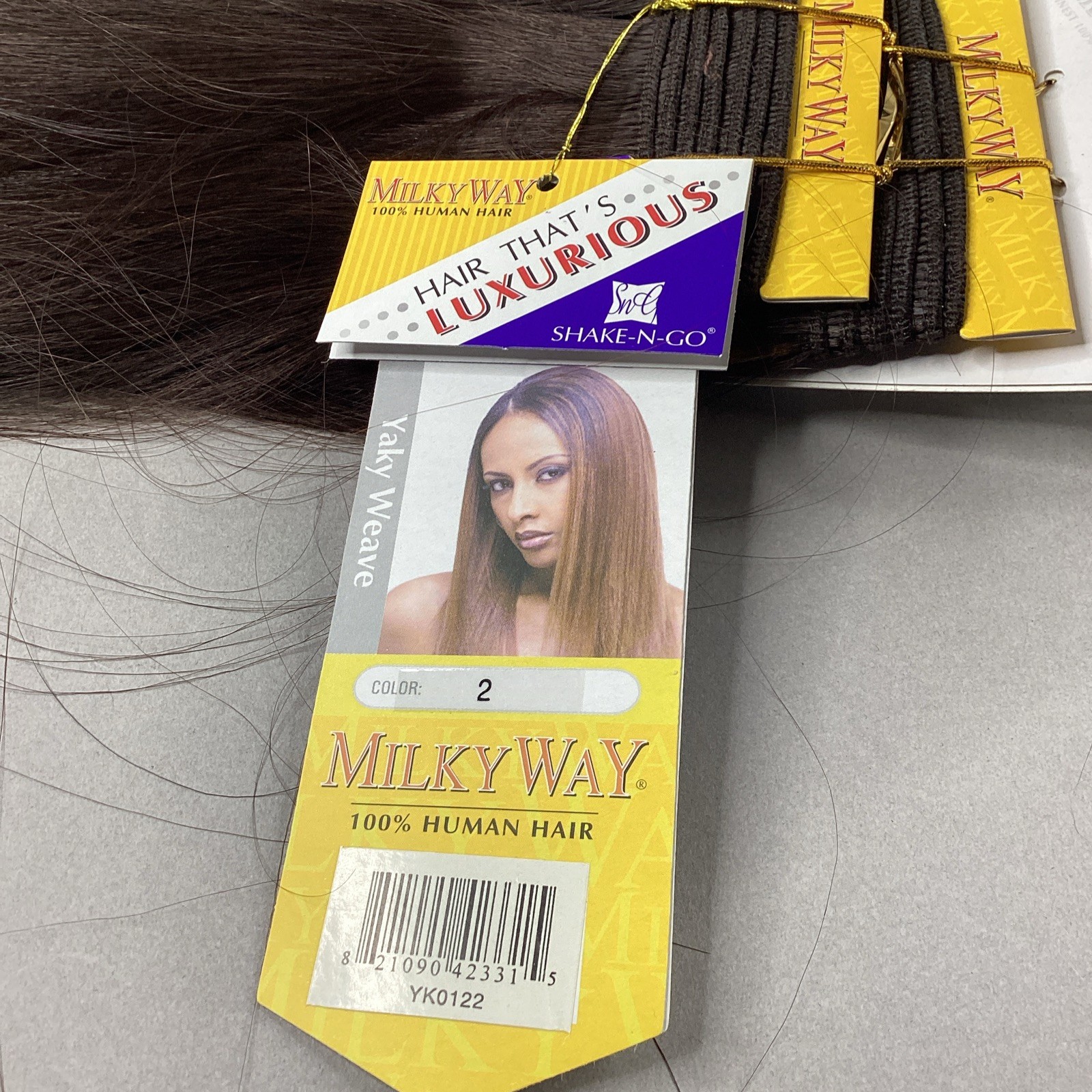 Milky Way Yaky Weave #2 Darkest Brown 100% Human Hair Track Weft Extensions