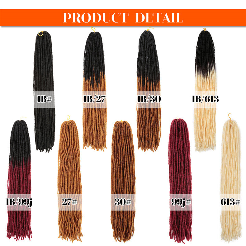 18″ Thin Soft Faux Locs Micro Dreads Sister Locks Crochet Braids Hair Extensions