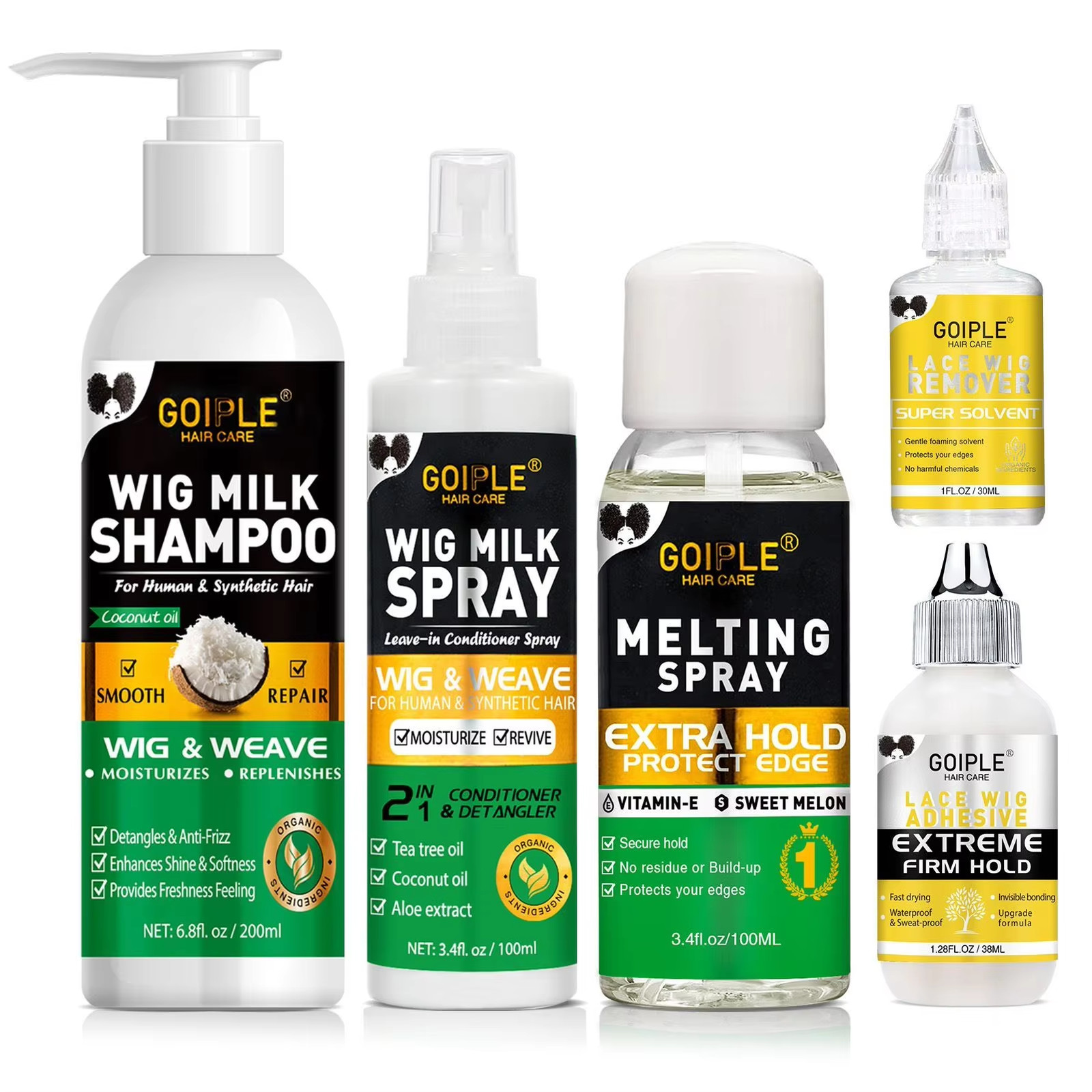 Lace Melting Spray and Wig Milk Spray Kit Waterproof Lace Glue Remover Extreme H