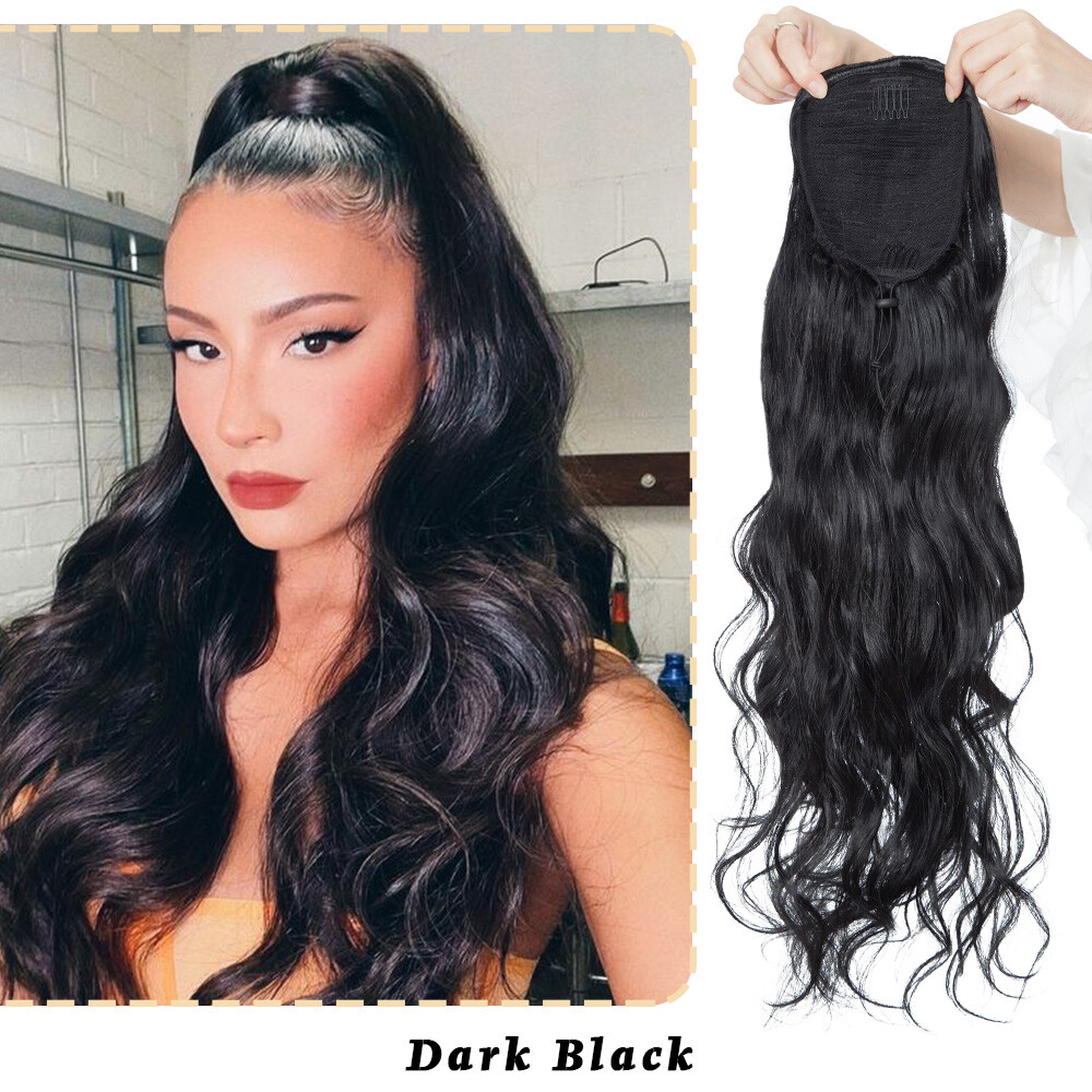 200g Real As Human Thick Drawstring Ponytail Clip In Hair Extension Pony Tail US