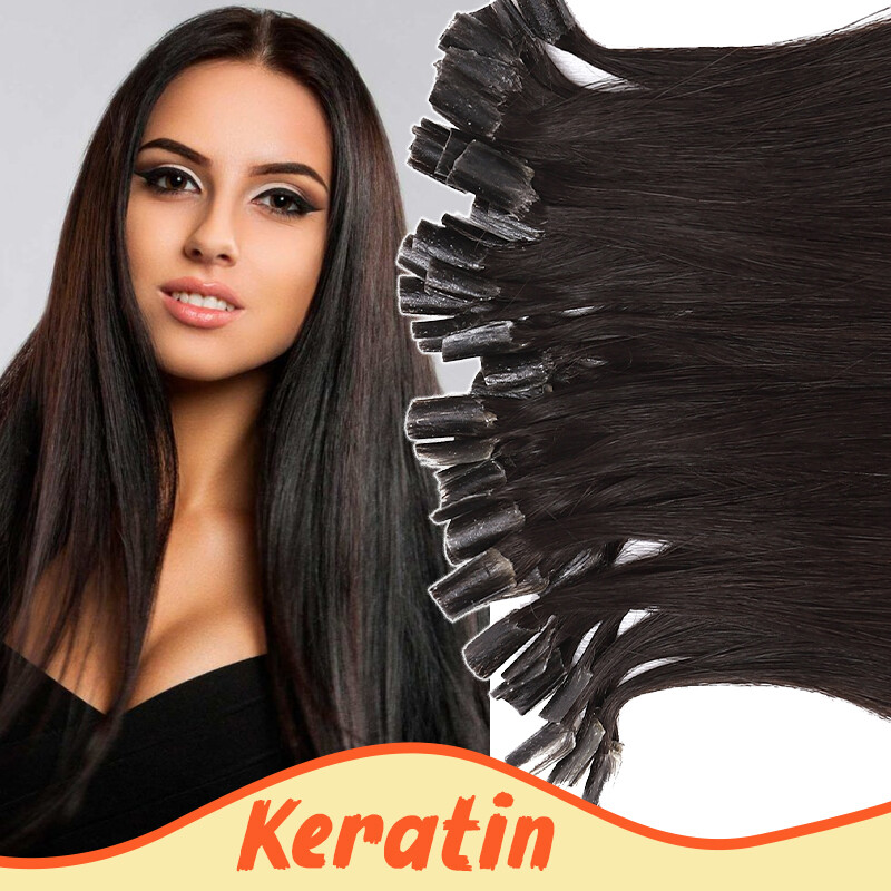 14″-24″ Keratin Flat U-Tip Real Remy Human Hair Extensions Fusion Nail 1g/ 0.5g