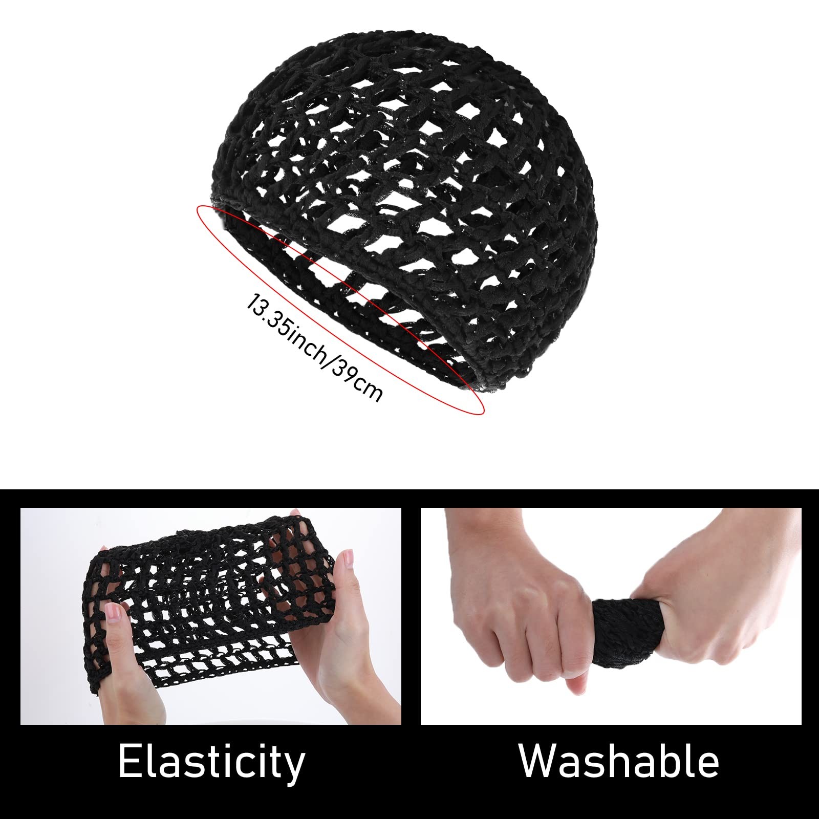 4 Pack Hair Nets Cap Crochet Knit Snood Bonnets Sleeping Hairnet Fitted Hair …
