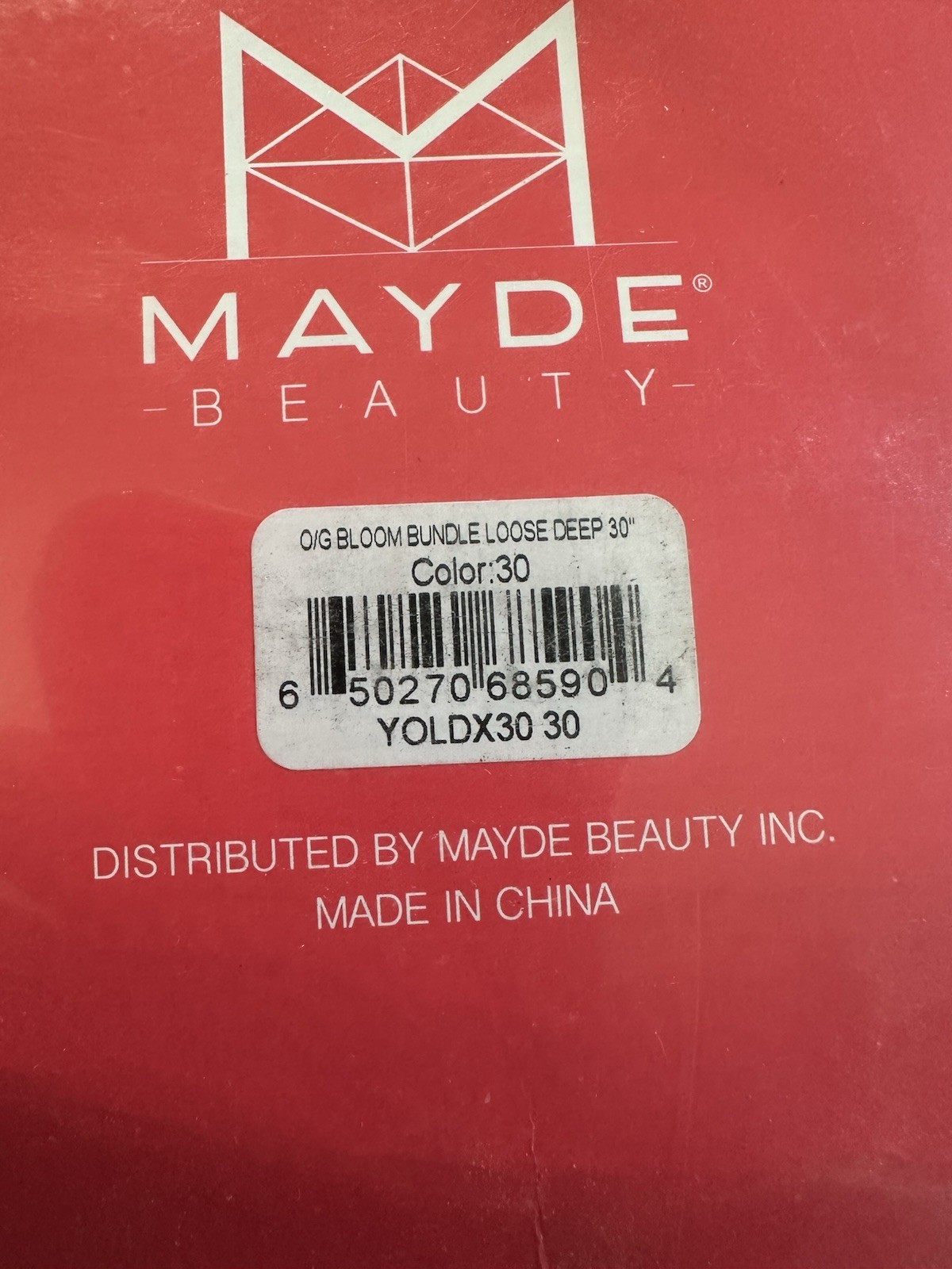 Mayde Beauty Bloom Bundle Loose Deep 30 Inch-New – Curling Iron Safe up to 400F