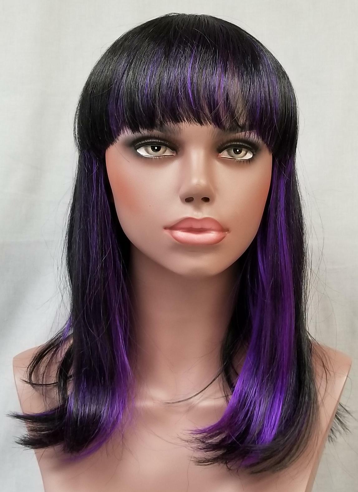 WOMENS 20″ LONG STRAIGHT HAIR CLEOPATRA STYLE WIG W/ BANGS SKIN TOP KAPUKI