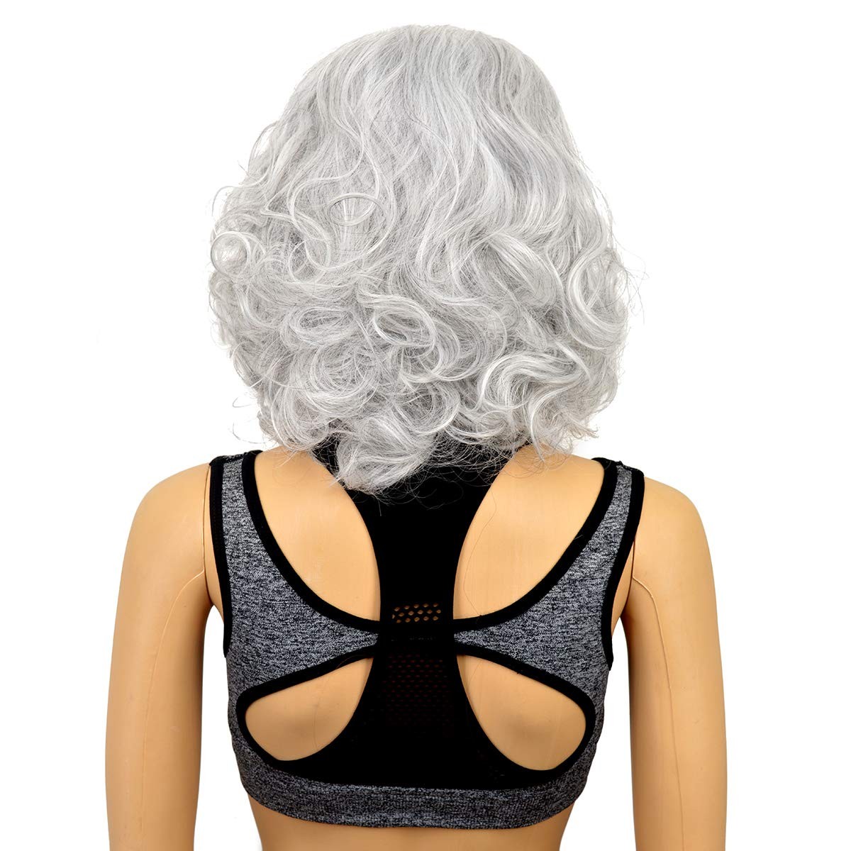 Short Curly Silver Gray Wigs for Old Lady Costume for Women and Grandma Arty …