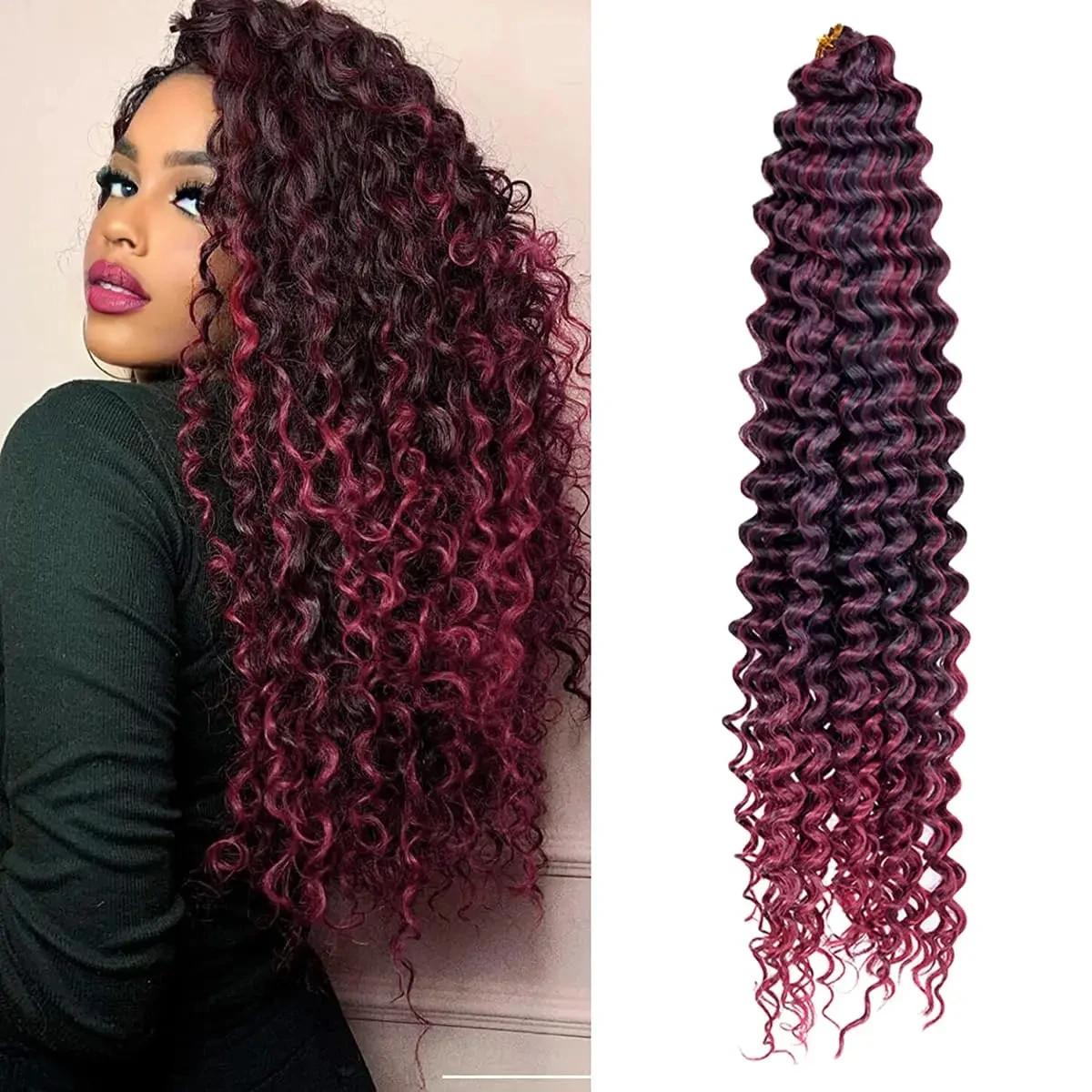 Ocean Wave Crochet Hair 28Inch Ariel Curly Synthetic Loose Deep Wave Braiding