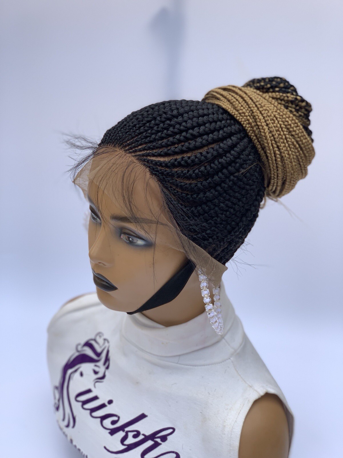 Updo Braids, Wig For Black Women, Ponytail Box Braids, Human Hair, Synthetic