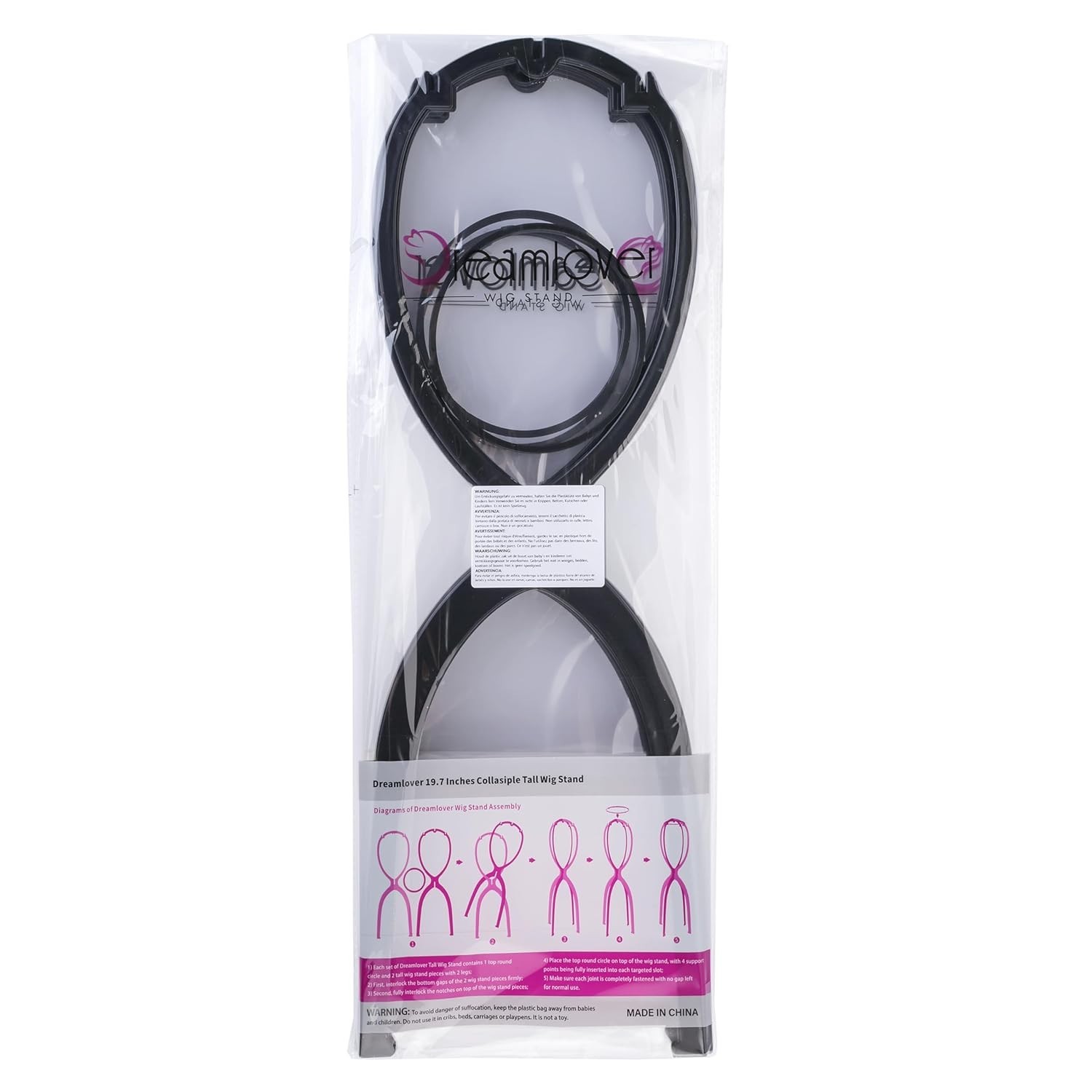 Wig Stand Tall Long Plastic 19.7 inch 3 Pack for Wigs Hats Storage