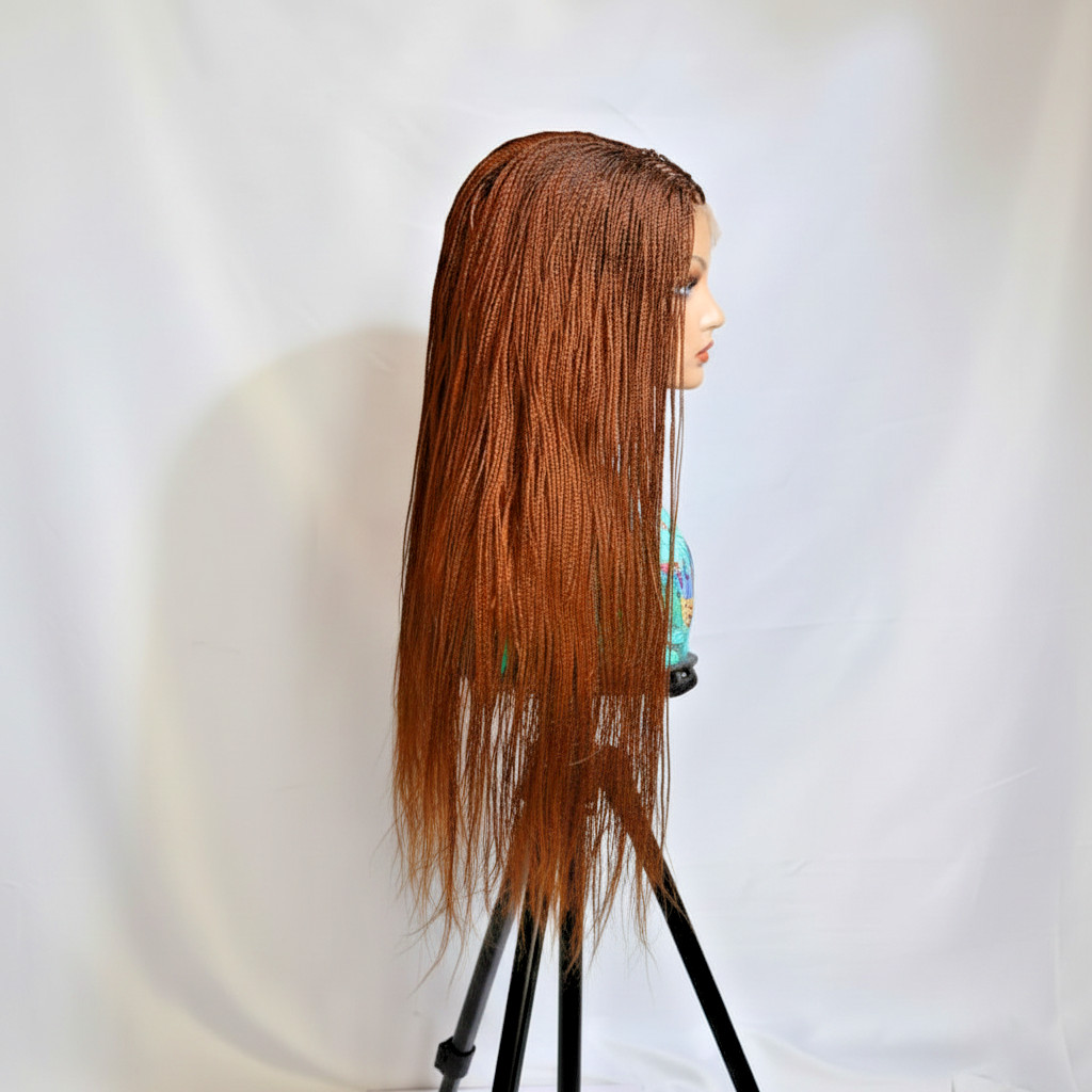 Micro Twist Braids. Frontal Lace Closure with Feather tips. Braided Wig