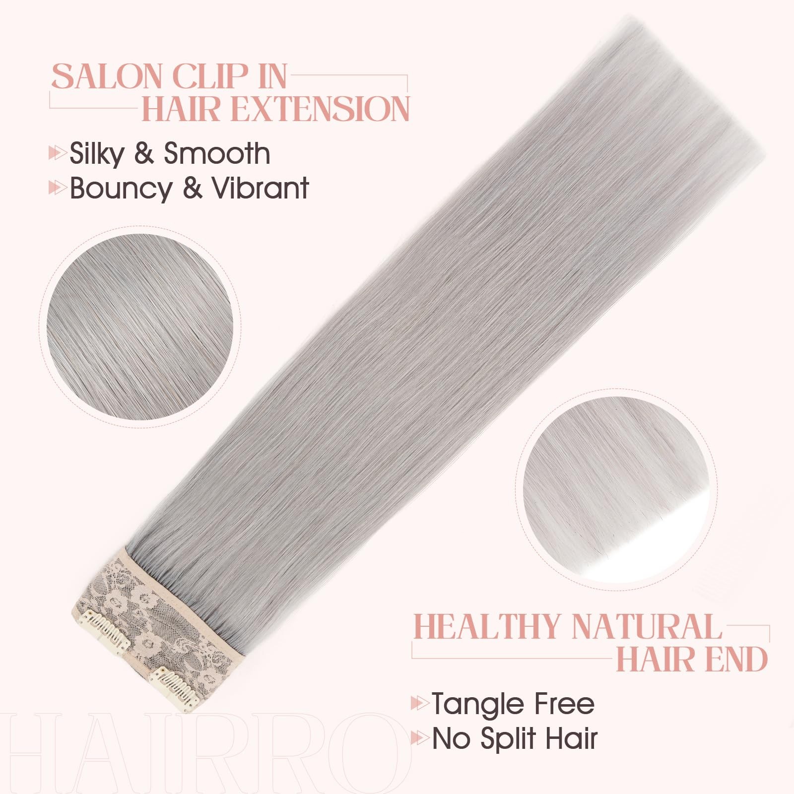 Hairro Clip In Hair Extensions 100 Real Human Hair 14 Inch Thin Clip On Human