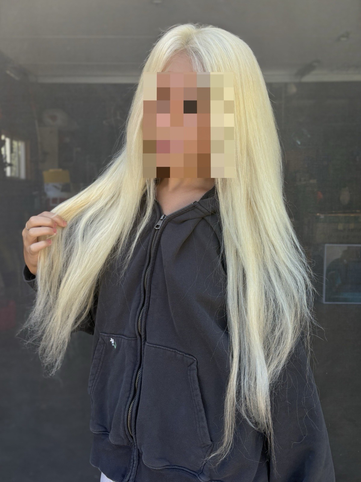 100% Human Hair Platinum 30 Inch Wig with Universal Part Lace Front