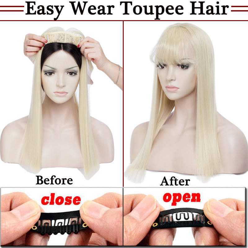 Black Brown Blonde Women Silk Base Topper For Human Hair Top Piece Natural Line