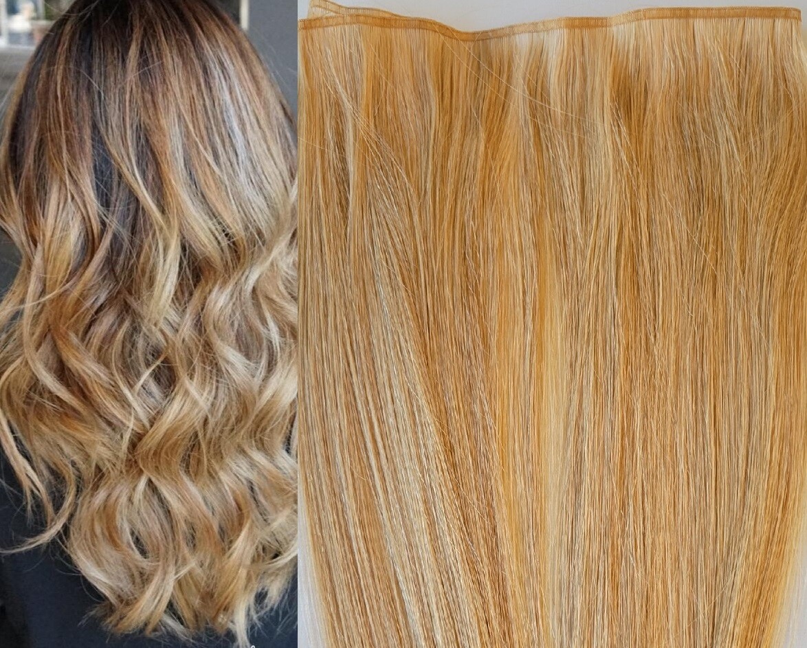20″ Flat Weft Hair Weave, Sew In,75 grams,100% Human Hair Extensions #8/22