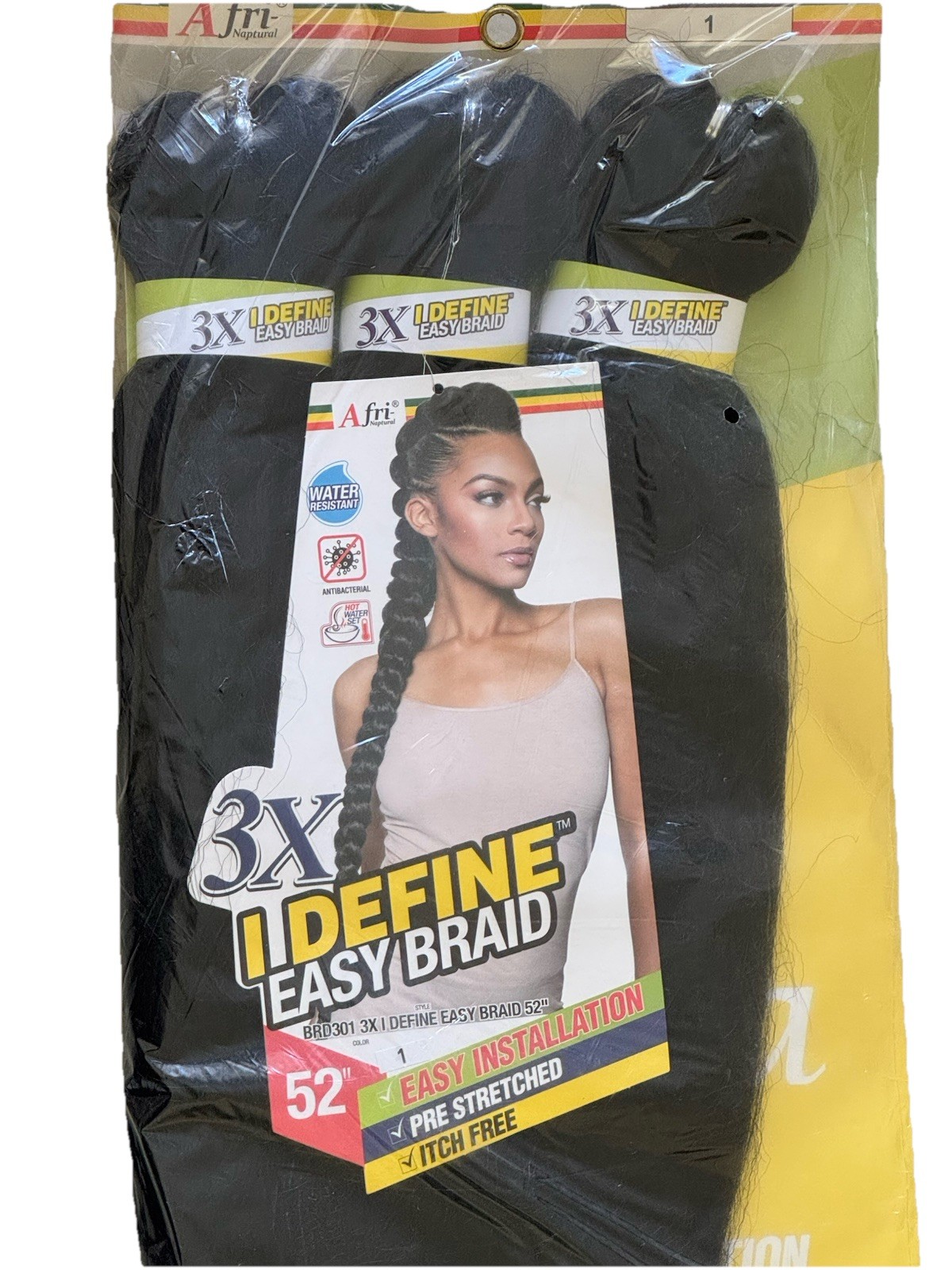 Spetra 3X Easy Braid Pre-Stretched 52 in Synthetic Braid Extensions Black