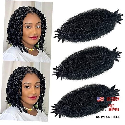 3 Packs Marley Twist Braiding Hair, 12 Inch 12 Inch(Pack of 3) Natural Black
