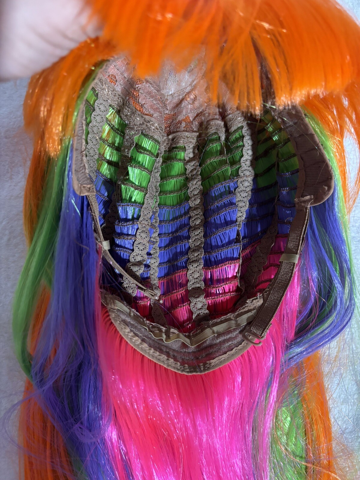 ✨ HIGH QUALITY SYNTHETIC HAIR PRIDE WIG WITH BANGS 30 INCHES NEON EXTRA LONG ✨
