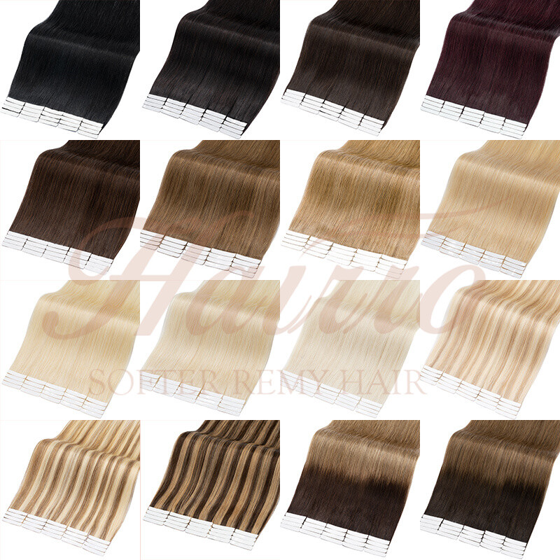 HAIRRO Invisible Tape In Real 100% Remy Human Hair Extensions Double Drawn Thick