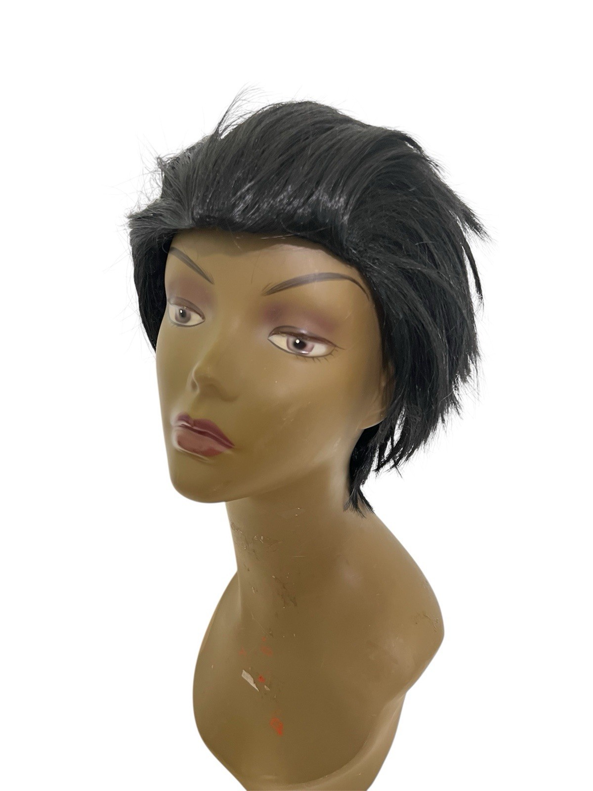 Short Straight Black Pixie Wig Soft Classic Cap Full Synthetic Hair Halloween