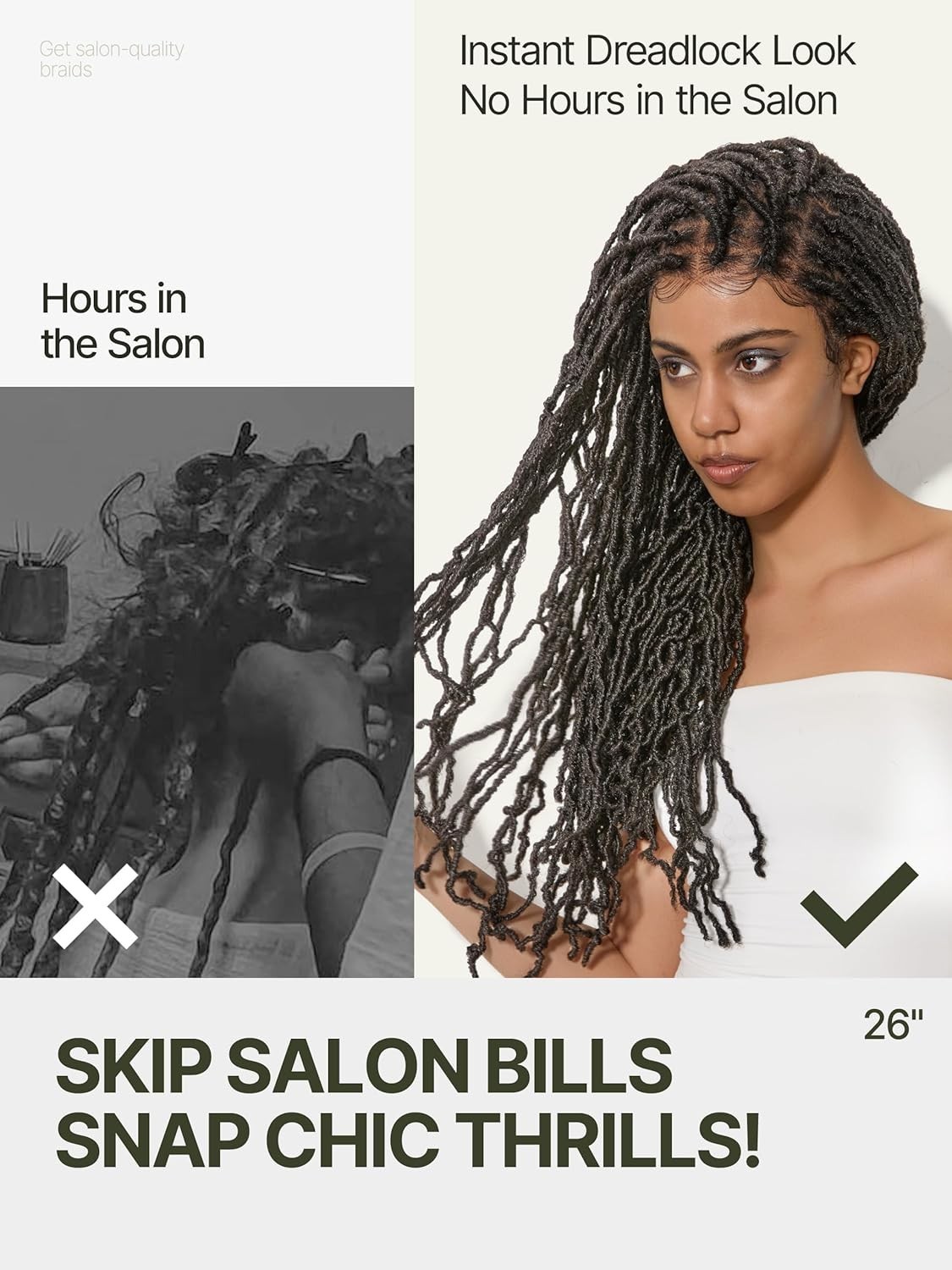 Dreadlock Wig 13×5 Lace Front Twist Braided Wig with Baby Hair 26in 180% Density