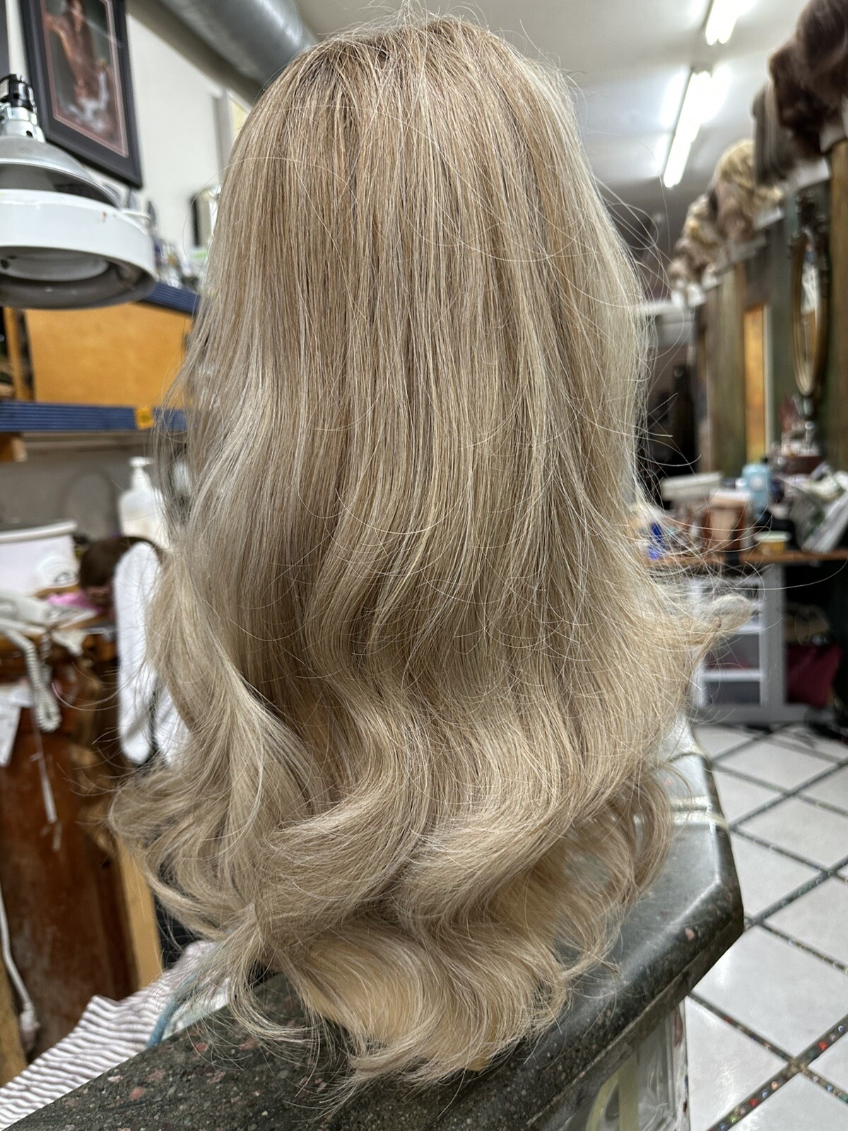 16″ TOP BILLING-Raquel Wig/Topper 19/23SSBiscuit-HUMAN HAIR-MONOTp-BASE 8.5″X10″