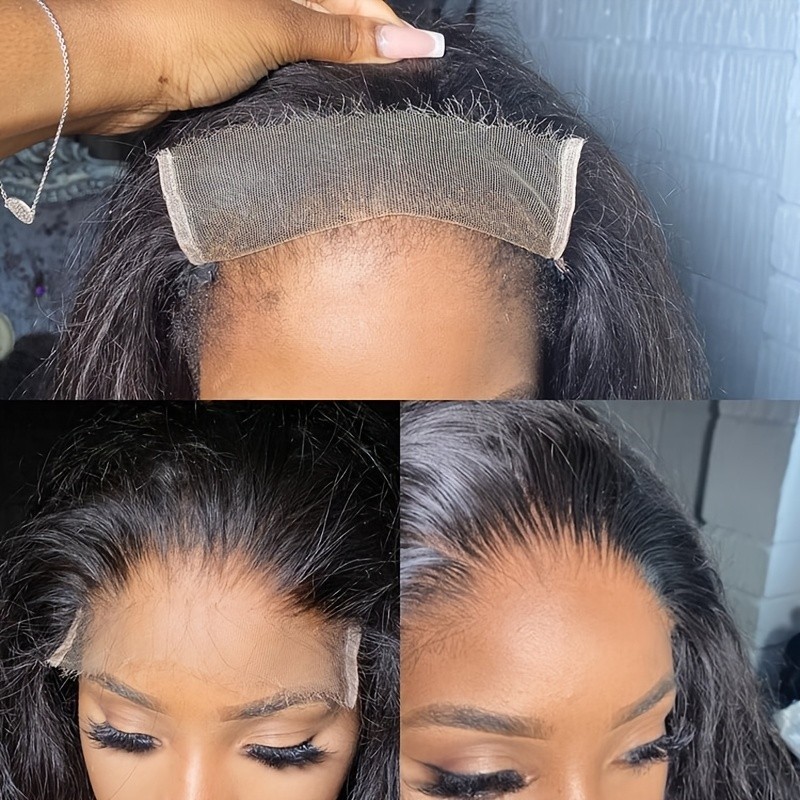 13×4 Free Part Water Wave Lace Front Wig Natural Black Hair Glueless Pre Plucked