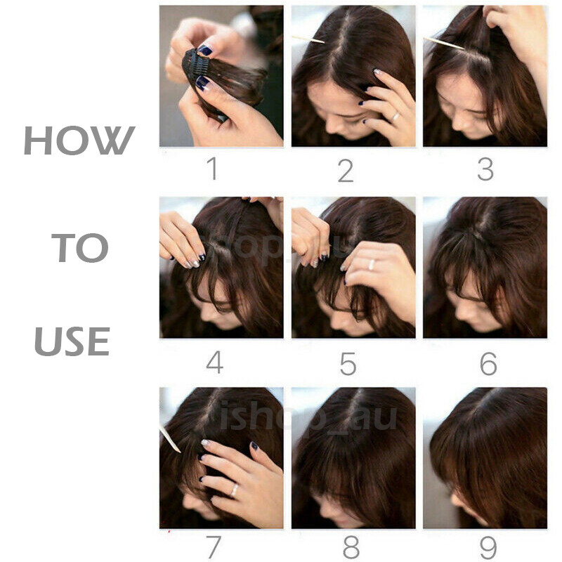 14g French Hair Bangs Clip in Hair Extension Forehead Bangs Hairpieces As Human