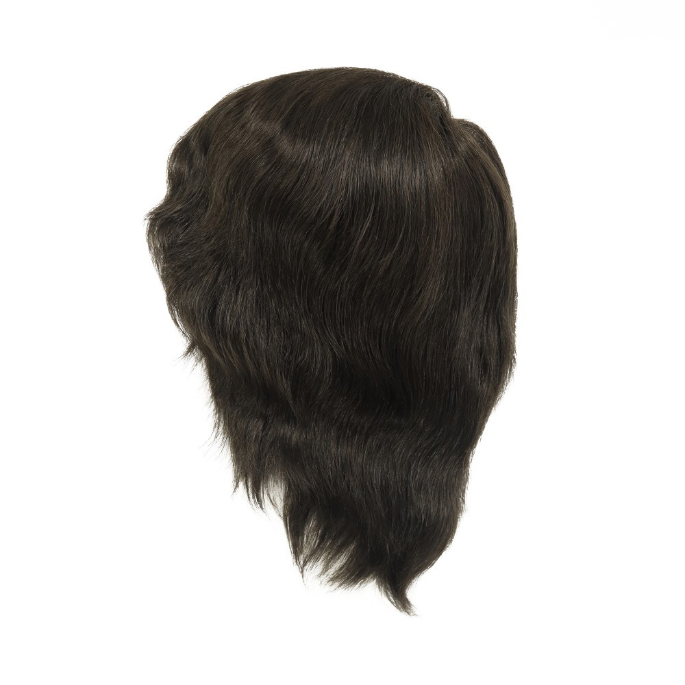 Human Hair Wig French Lace Full Head Wig Hair Replacement Medium Size 6” Black