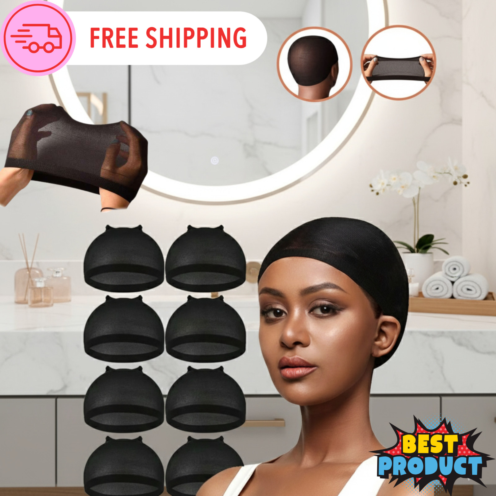 Wig Caps 5/10pc Hair Wig Caps Stocking Caps Stretch Mesh Dome Wig Caps For Women