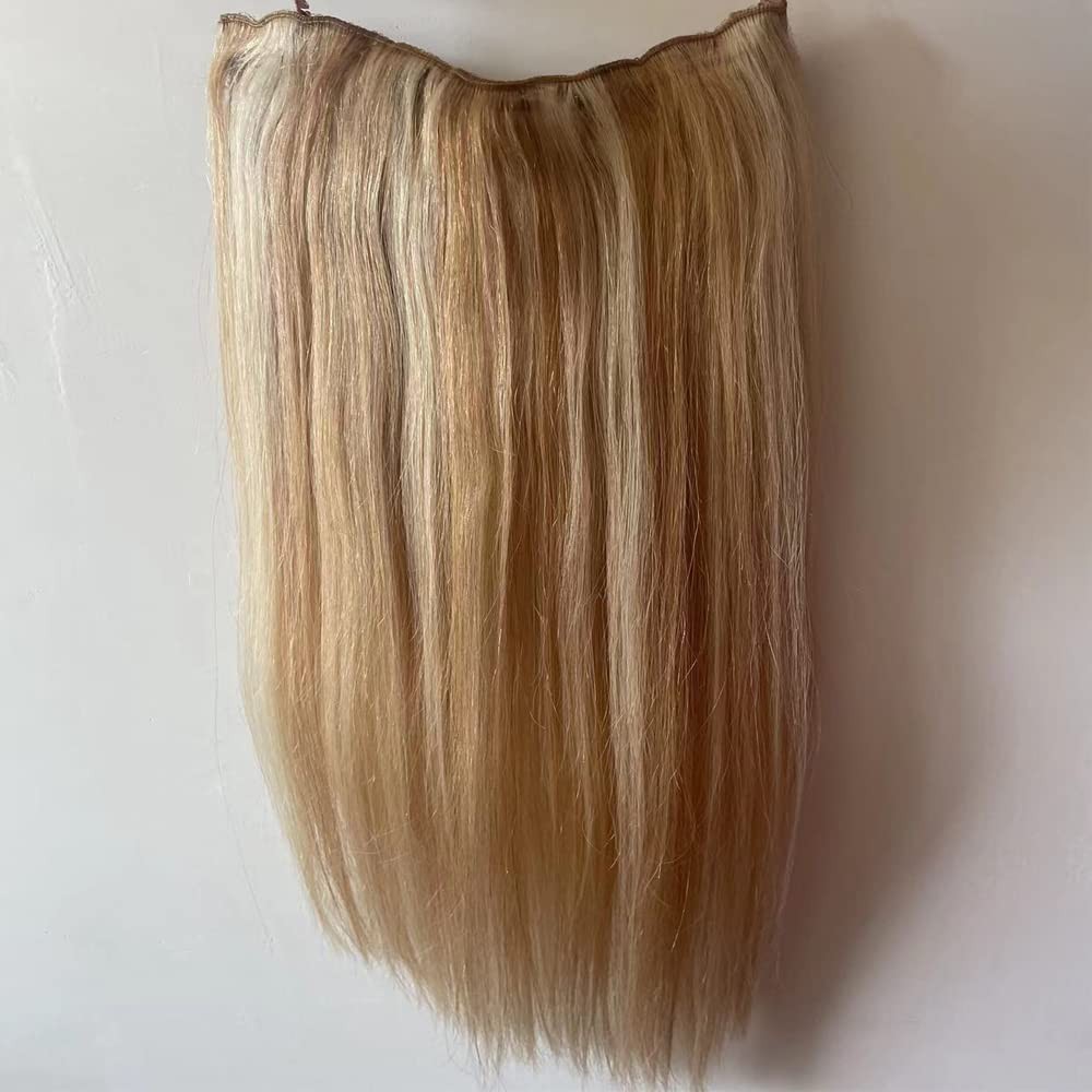 Sunfa Halo Extensions Real Human Hair Balayage Ombre Golden Brown To Light