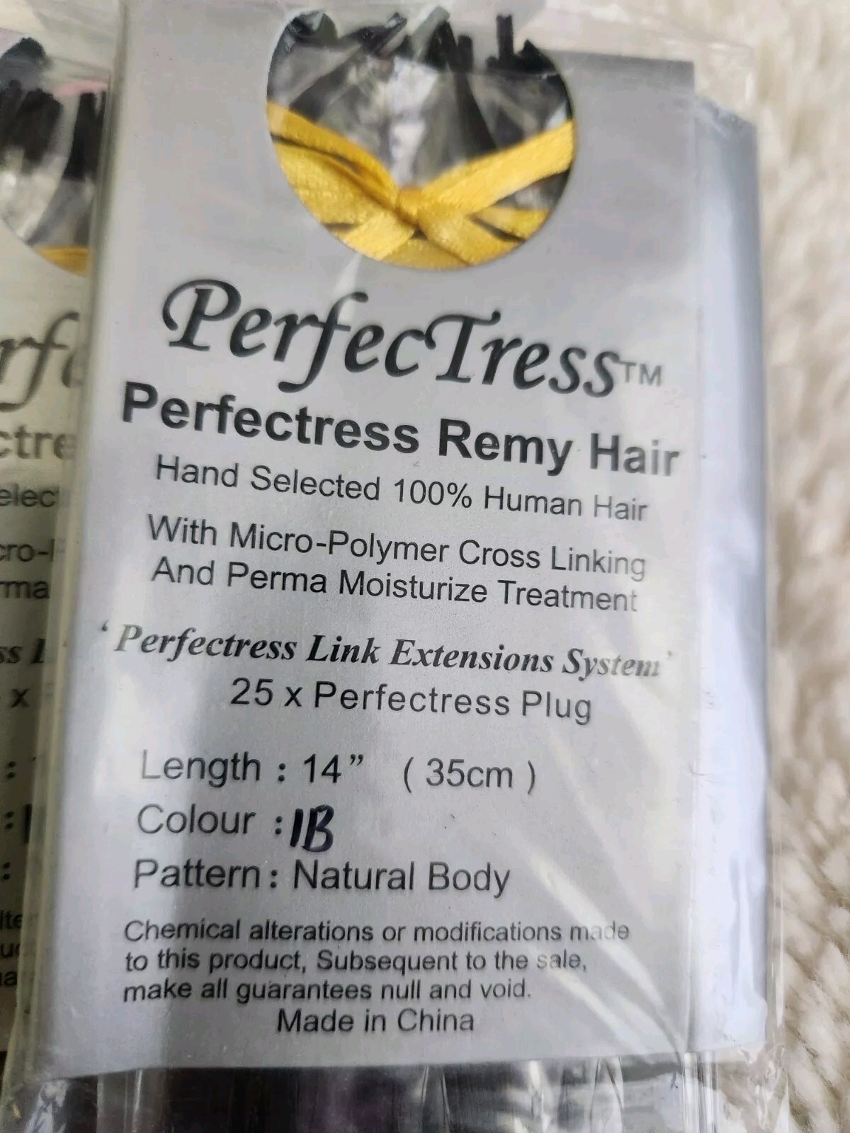 PerfecTress Remy Hair Plugs 14″ Off Black (#1B) 25x Lot Of 10pks Natural Body
