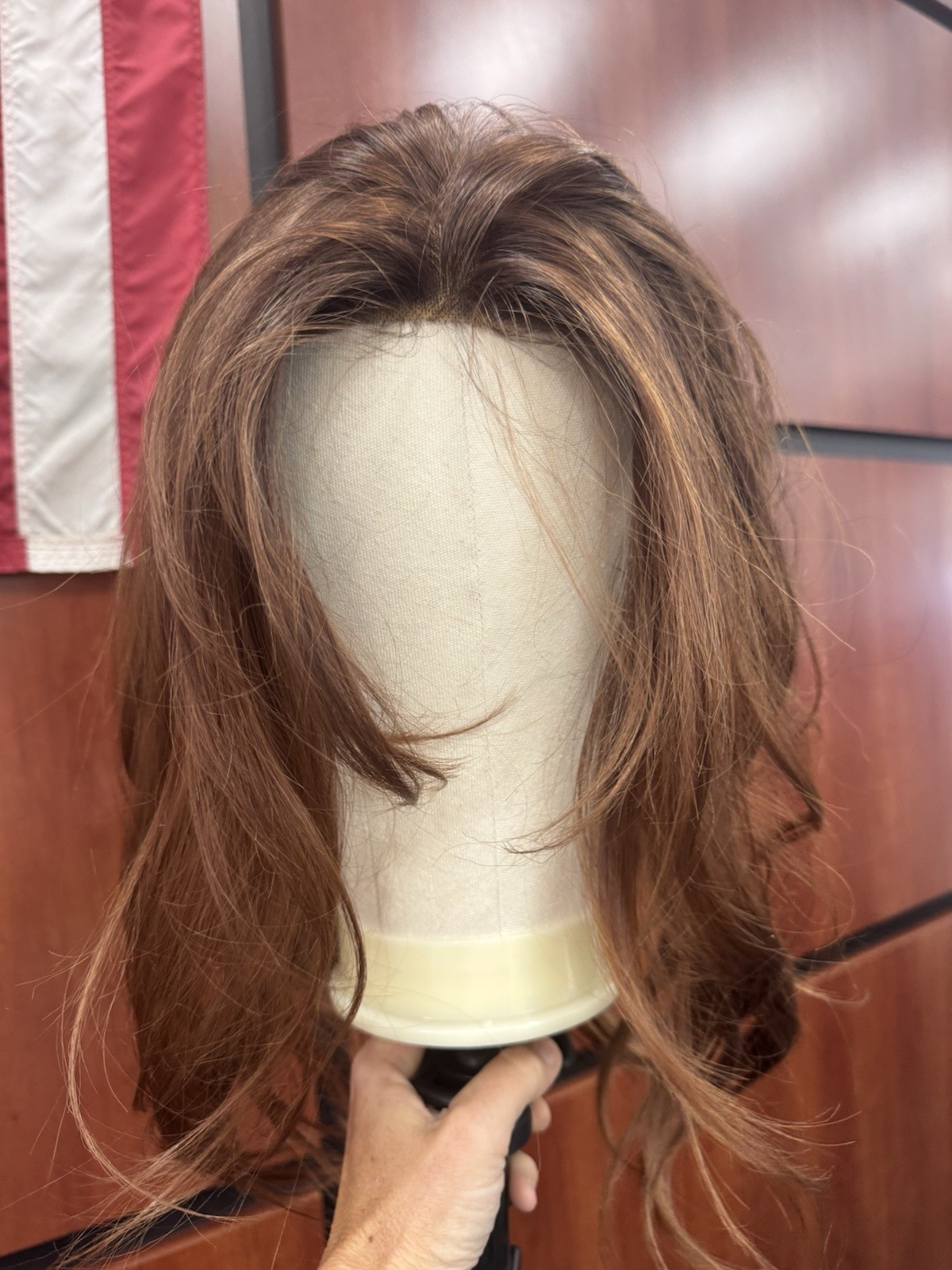 CSC Kent Lace Front Wig Long Straight Medium Brown Red Synthetic Hair