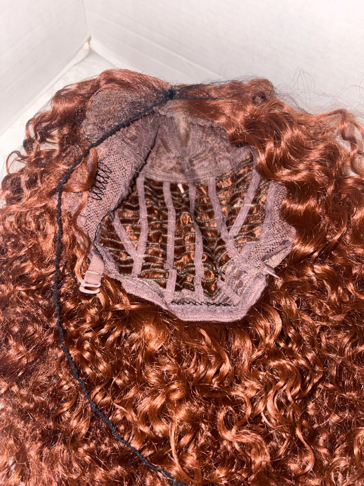 Gorgius Ginger Brown Curly Lace Front Wig 20” Human Hair Like Fiber Wig Stunning