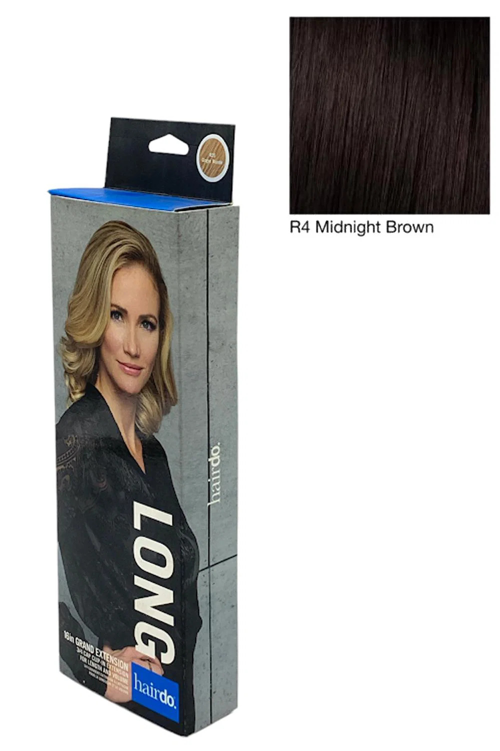 Hairdo 16in Grand Extension 3/4 Cap Clip-in Extension Midnight Brown