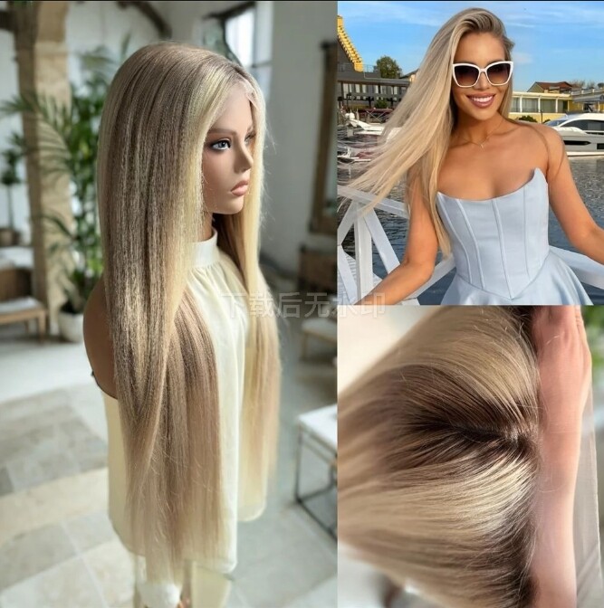 Trend Highlight Beige Blonde Wig Human Hair 13×4 Lace Front Human Hair Wigs